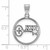 Image of Sterling Silver Kappa Kappa Gamma Small Circle Pendant by LogoArt (SS041KKG)