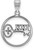 Image of Sterling Silver Kappa Kappa Gamma Small Circle Pendant by LogoArt (SS041KKG)