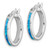 Image of 23mm Sterling Silver Lab-Created Blue Opal Inlay Hoop Earrings