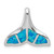 Image of Sterling Silver Lab-Created Blue Opal Inlay Whale Tail Slide Pendant