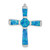 Image of Sterling Silver Lab-Created Opal Cross Slide Pendant