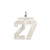 Image of Sterling Silver Large Satin Number 27 Charm