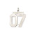 Image of Sterling Silver Large Satin Number 7 w/ Top Charm