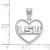 Image of Sterling Silver Louisiana State University Pendant in Heart by LogoArt