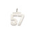 Image of Sterling Silver Medium Satin Number 57 Charm
