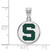 Image of Sterling Silver Michigan State U Medium Enamel Disc Pendant by LogoArt SS040MIS