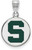 Image of Sterling Silver Michigan State U Medium Enamel Disc Pendant by LogoArt SS040MIS