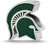 Sterling Silver Michigan State U Spartan Head Enamel Logo Bead by LogoArt