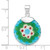 Image of Sterling Silver Multicolored Glass Polished Circle Pendant