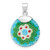 Image of Sterling Silver Multicolored Glass Polished Circle Pendant