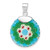 Image of Sterling Silver Multicolored Glass Polished Circle Pendant