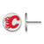 Sterling Silver NHL Calgary Flames Small Enamel Disc Earrings by LogoArt