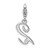 Sterling Silver Number 2 w/ Lobster Clasp Charm