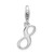 Sterling Silver Number 8 w/ Lobster Clasp Charm