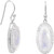 Image of Sterling Silver Oblong Rainbow Moonstone Earrings with CZ Edge