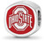 Image of Sterling Silver Ohio State Buckeyes Cushion Shape Bead by LogoArt