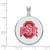 Image of Sterling Silver Ohio State University XL Enamel Disc Pendant by LogoArt SS088OSU