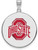 Image of Sterling Silver Ohio State University XL Enamel Disc Pendant by LogoArt SS088OSU