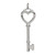 Image of Sterling Silver Open Heart Top Large Key Pendant