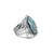 Image of Sterling Silver Oxidized Ancient Roman Glass Cutout Swirl Design Ring