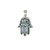 Image of Sterling Silver Oxidized Ancient Roman Glass Hamsa Pendant