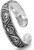Image of Sterling Silver Oxidized Beaded Filigree Design Oval Cuff Bracelet