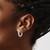 Image of 14.5mm Sterling Silver Pave CZ Safety Lock Huggie Hoop Earrings