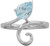 Image of Sterling Silver Pear Sky Blue Topaz and Swirl Ring