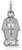 Sterling Silver Phi Sigma Sigma X-Small Pendant by LogoArt (SS034PSS)