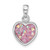 Sterling Silver Pink Crystal Heart Pendant