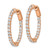 Image of 29.9mm Sterling Silver Pink CZ In & Out Oval Hoop Earrings QE7578P