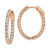 Image of 29.24mm Sterling Silver Pink CZ In & Out Oval Hoop Earrings QE7997P