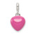 Sterling Silver Pink Enamel Heart Enhancer Bead QN147