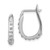 16mm Sterling Silver Platinum-Plated Diamond Mystique Oval Hoop Earrings