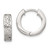 Image of 15.3mm Sterling Silver Polished Cut-Out Design Hinged Hoop Earrings