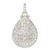 Image of Sterling Silver Polished CZ & Crystal Flower Pendant