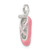 Image of Sterling Silver Polished Enamel Ballet Slipper Pendant