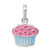 Image of Sterling Silver Polished Enamel Cupcake Child Pendant