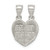 Image of Sterling Silver Polished Mini Best Friends Break Away Heart Pendant