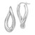 Image of 37mm Sterling Silver Polished Rhodium Plated Twisted Oval Hoop Earrings