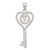 Image of Sterling Silver Polished Shiva Eye in Heart Key Pendant