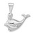 Image of Sterling Silver Polished Small Whale with Cut-out Mouth Pendant