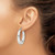 Image of 38.1mm Sterling Silver Polished Textured Hoop Earrings
