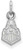 Image of Sterling Silver Purdue X-Small Pendant by LogoArt (SS036PU)