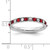 Sterling Silver Red & White CZ Eternity Band Ring — additional view
