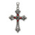 Image of Sterling Silver Red CZ & Marcasite Cross Pendant