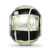 Sterling Silver Reflections Foil White Striped Black Glass Bead