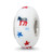 Sterling Silver Reflections Hand Painted Patriotic Democrat Glass Bead
