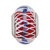 Image of Sterling Silver Reflections Pink and White Woven Glass w/ Blue Stripe Bead