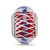 Image of Sterling Silver Reflections Pink and White Woven Glass w/ Blue Stripe Bead